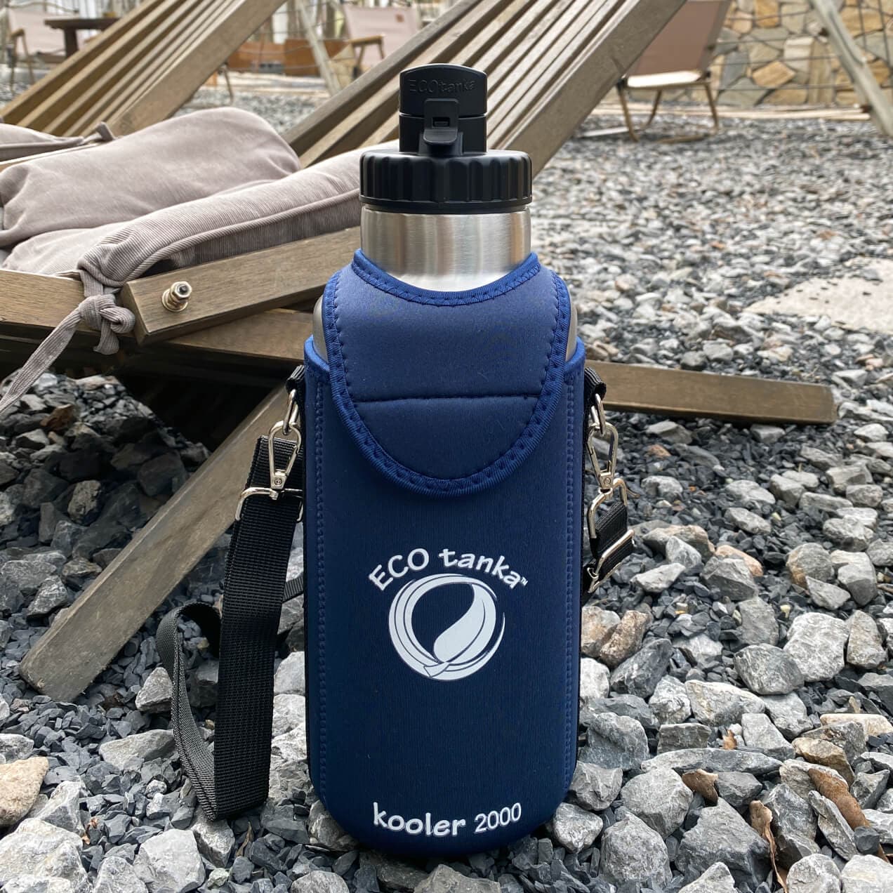ecotanka thermoTANKA 2.0L with Mega PP Lid & Kooler Cover – Dark Blue Combo