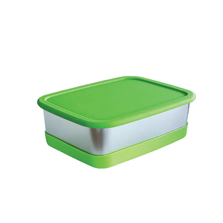 ECOtanka 2000 ml stainless steel foodBOX, durable and reusable food container / lunchbox, with LFGB and FDA standard silicone lid, eco-friendly and BPA-free.